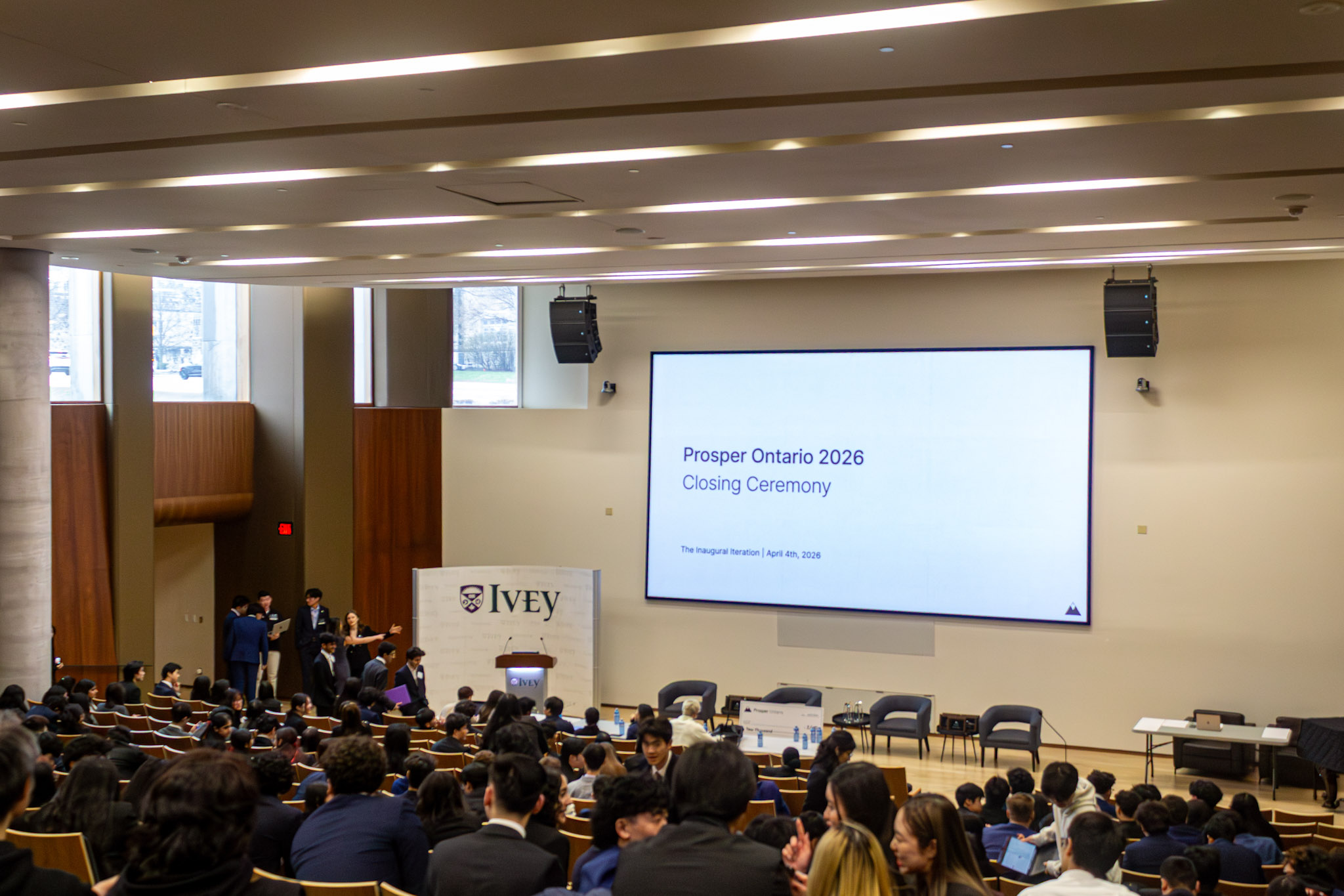Photo of the stage during the closing ceremonies.